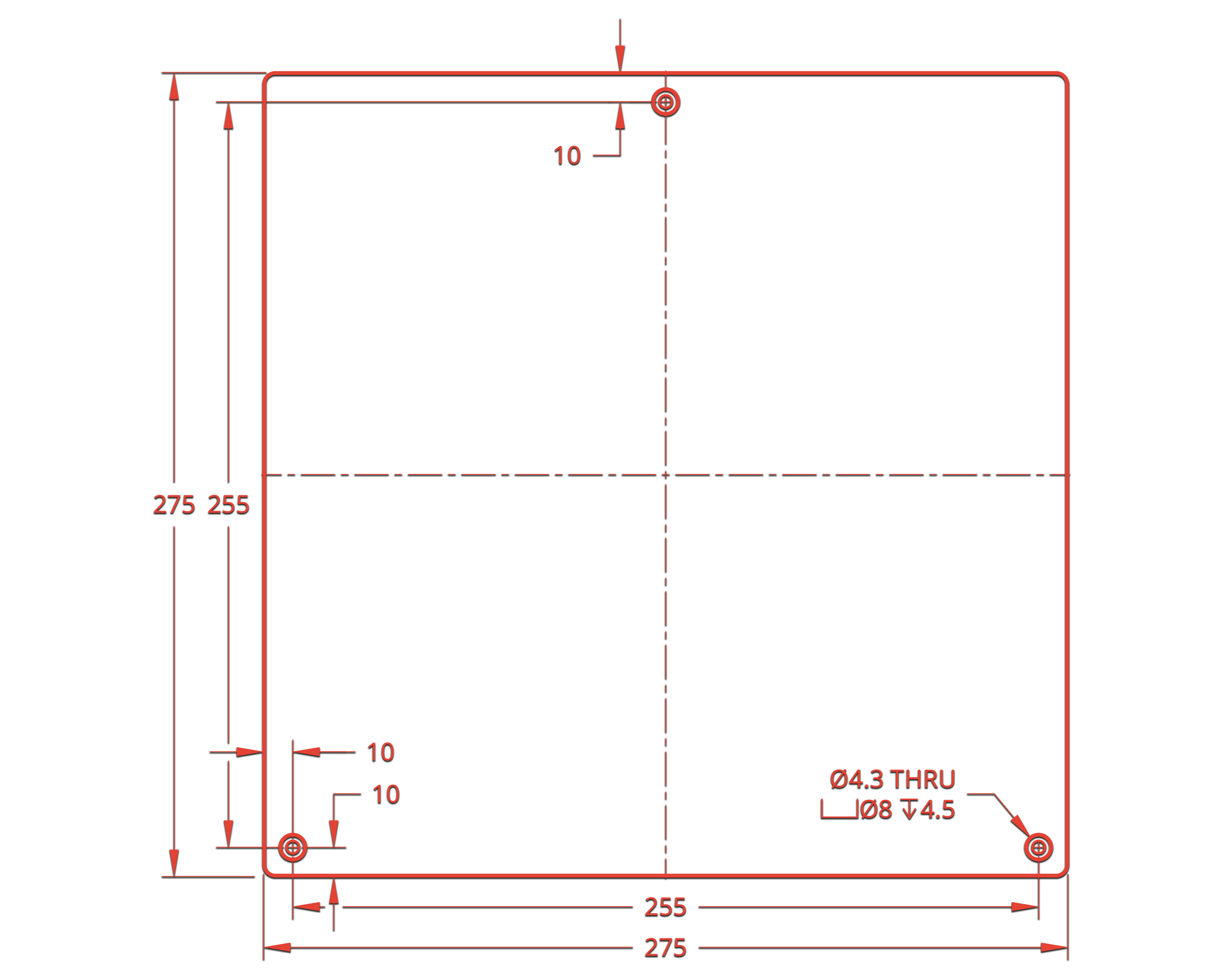 275x275 bed drawing