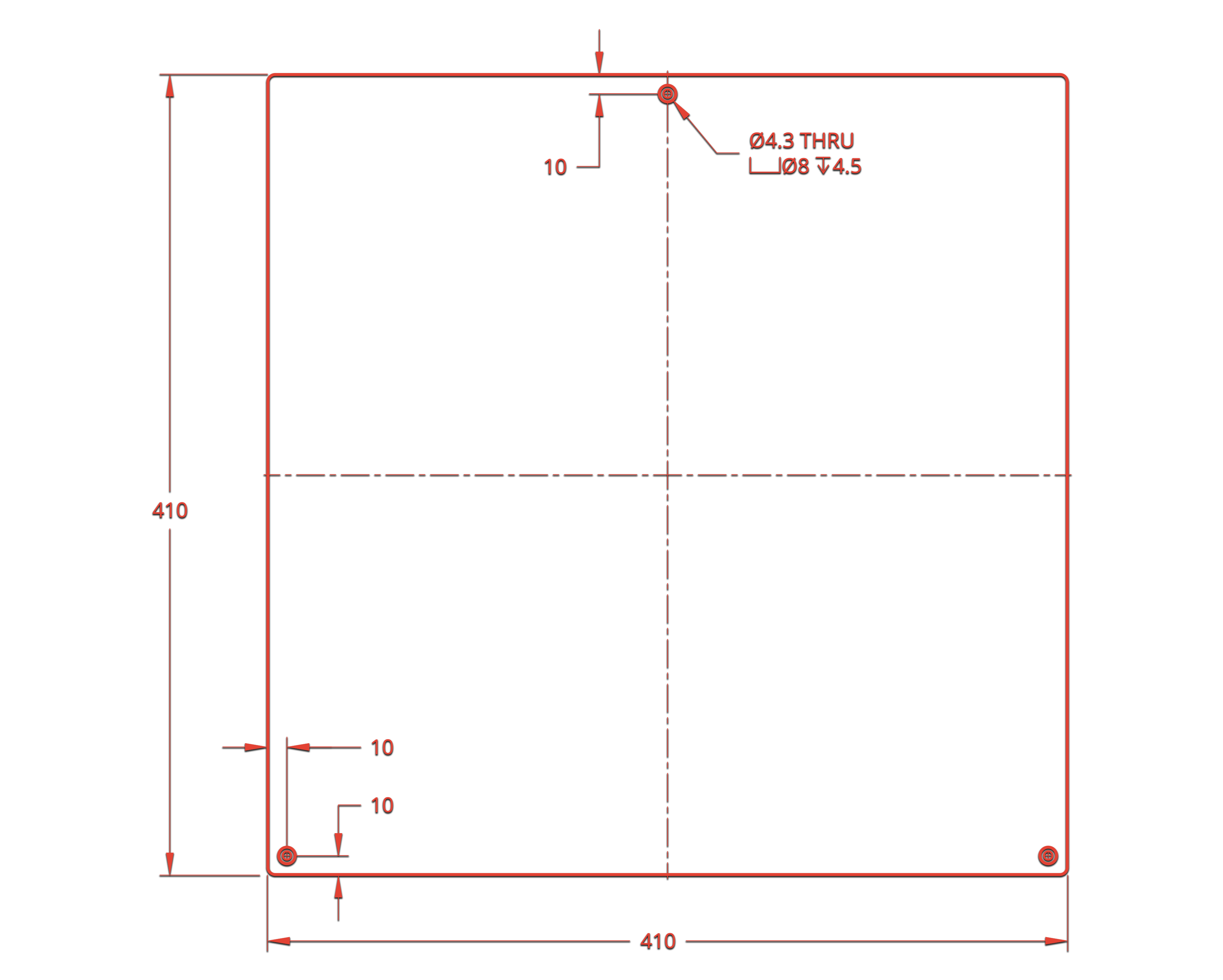 410x410 bed drawing